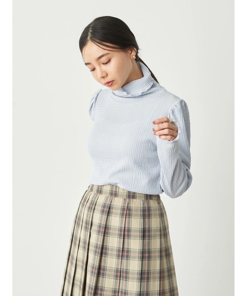 earth music&ecology(アースミュージックアンドエコロジー)の「ハイネックパワショルプルオーバー(Tシャツ/カットソー・レディース・ベージュ/ブラック/サックスブルー/アイボリー・M/S)」の8枚目の写真