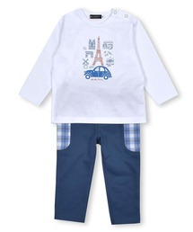 BeBe/BOYパリプリントTシャツパンツ2点セットベビー(80~90cm)