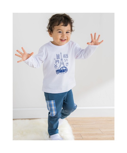 BeBe（ベベ）の「BeBe/BOYパリプリントTシャツパンツ2点セットベビー(80~90cm)（ロンパース・キッズ・グリーン系その他/ブルー系その他・90/80）」の22枚目の写真