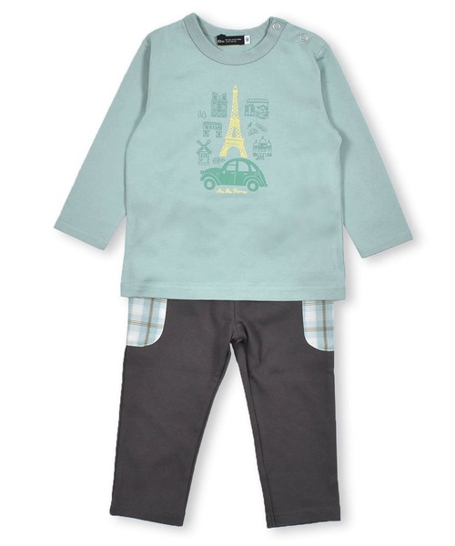 BeBe（ベベ）の「BeBe/BOYパリプリントTシャツパンツ2点セットベビー(80~90cm)（ロンパース・キッズ・グリーン系その他/ブルー系その他・90/80）」の19枚目の写真