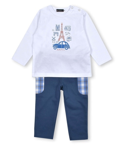 BeBe（ベベ）の「BeBe/BOYパリプリントTシャツパンツ2点セットベビー(80~90cm)（ロンパース・キッズ・グリーン系その他/ブルー系その他・90/80）」の4枚目の写真