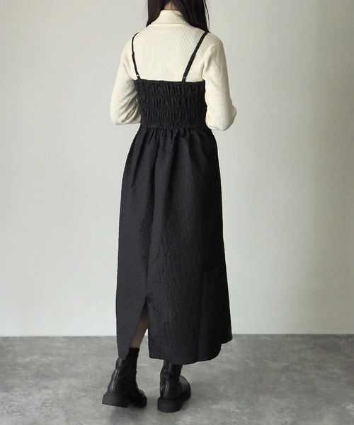 Riberry（リベリー）の「ふくれジャガードキャミワンピース（ワンピース・レディース・アイボリー/ブラック・FREE）」の13枚目の写真