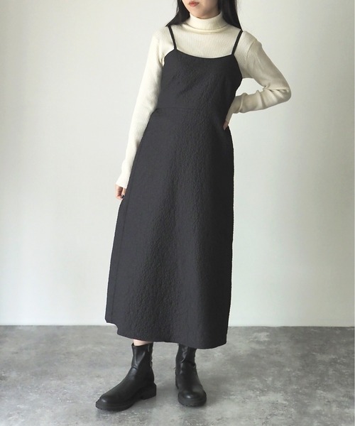 Riberry（リベリー）の「ふくれジャガードキャミワンピース（ワンピース・レディース・アイボリー/ブラック・FREE）」の11枚目の写真