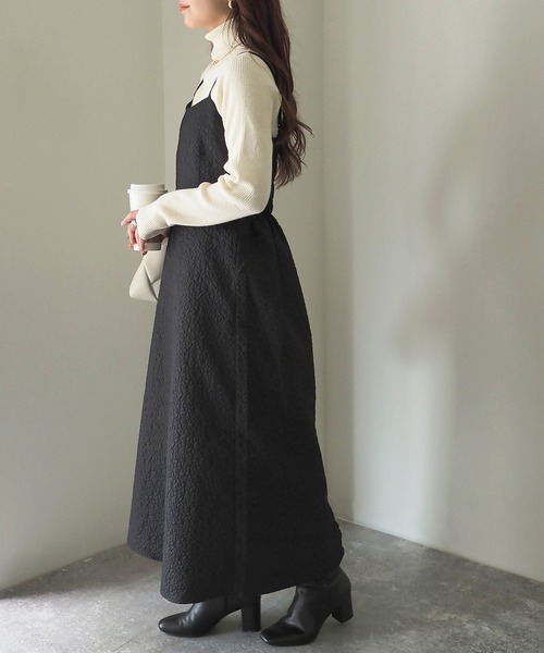 Riberry（リベリー）の「ふくれジャガードキャミワンピース（ワンピース・レディース・アイボリー/ブラック・FREE）」の5枚目の写真