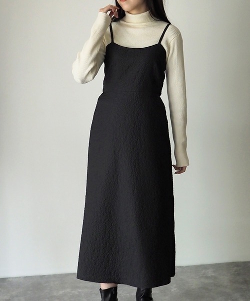 Riberry（リベリー）の「ふくれジャガードキャミワンピース（ワンピース・レディース・アイボリー/ブラック・FREE）」の9枚目の写真