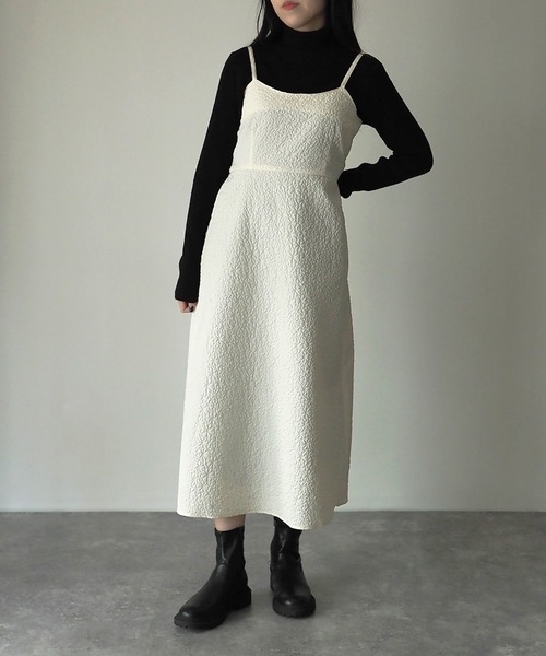 Riberry（リベリー）の「ふくれジャガードキャミワンピース（ワンピース・レディース・アイボリー/ブラック・FREE）」の10枚目の写真