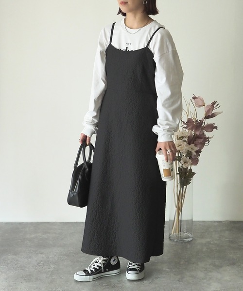 Riberry（リベリー）の「ふくれジャガードキャミワンピース（ワンピース・レディース・アイボリー/ブラック・FREE）」の21枚目の写真