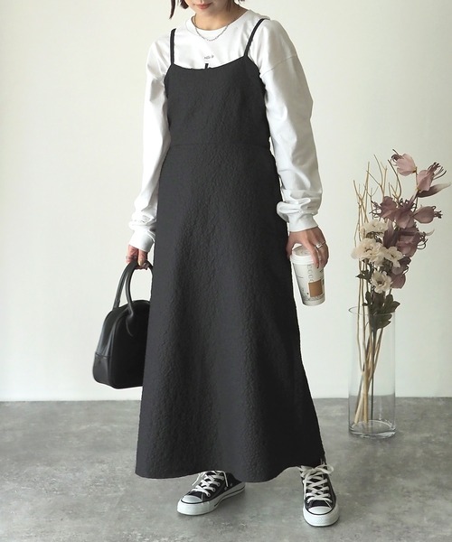 Riberry（リベリー）の「ふくれジャガードキャミワンピース（ワンピース・レディース・アイボリー/ブラック・FREE）」の20枚目の写真