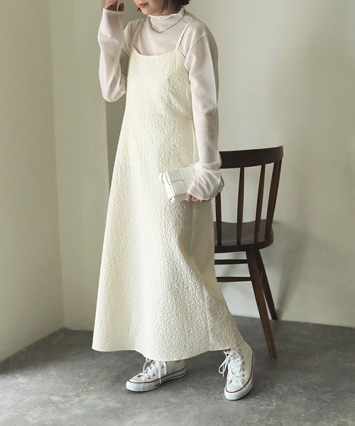 Riberry（リベリー）の「ふくれジャガードキャミワンピース（ワンピース・レディース・アイボリー/ブラック・FREE）」の22枚目の写真