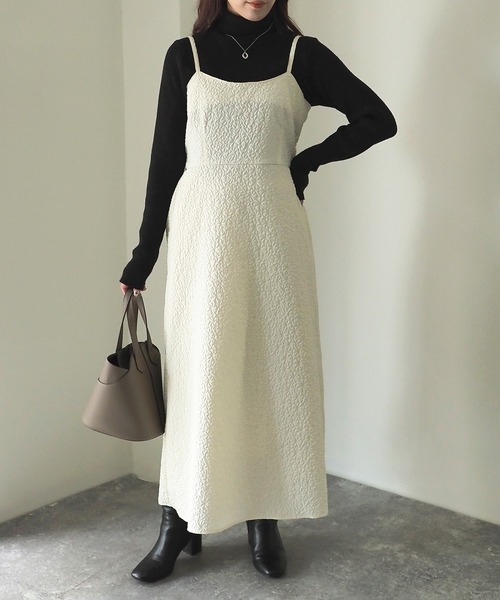 Riberry（リベリー）の「ふくれジャガードキャミワンピース（ワンピース・レディース・アイボリー/ブラック・FREE）」の18枚目の写真