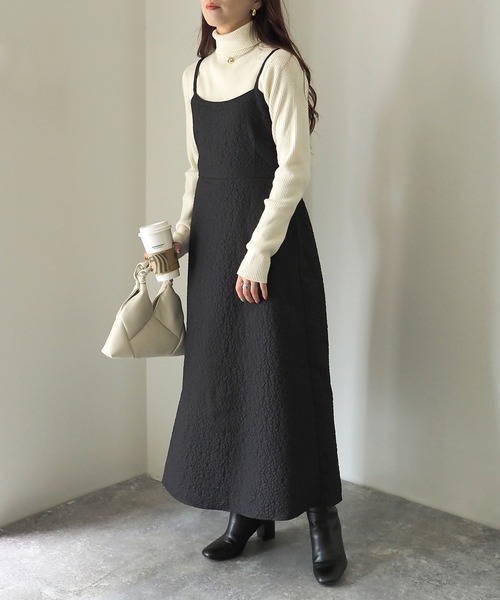 Riberry（リベリー）の「ふくれジャガードキャミワンピース（ワンピース・レディース・アイボリー/ブラック・FREE）」の17枚目の写真