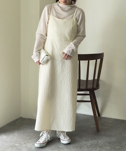 Riberry（リベリー）の「ふくれジャガードキャミワンピース（ワンピース・レディース・アイボリー/ブラック・FREE）」の15枚目の写真