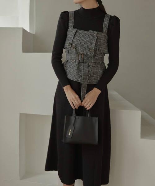 ACYM(アシーム)の「Check corset ビスチェ(その他トップス・レディース・ブラック/ブラウン・FREE)」の8枚目の写真