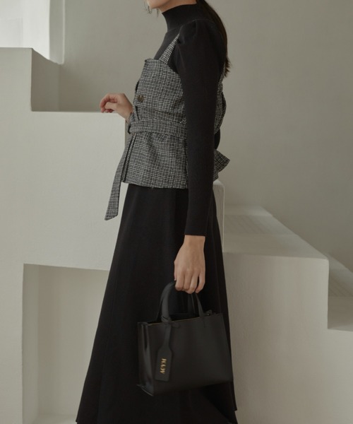 ACYM(アシーム)の「Check corset ビスチェ(その他トップス・レディース・ブラック/ブラウン・FREE)」の9枚目の写真