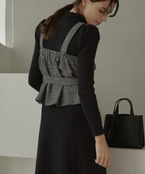 ACYM(アシーム)の「Check corset ビスチェ(その他トップス・レディース・ブラック/ブラウン・FREE)」の10枚目の写真