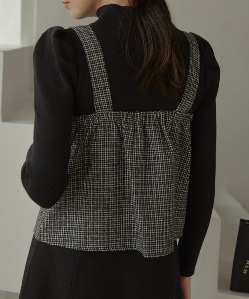 ACYM(アシーム)の「Check corset ビスチェ(その他トップス・レディース・ブラック/ブラウン・FREE)」の6枚目の写真