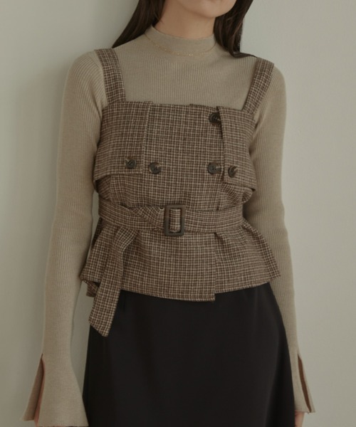 ACYM(アシーム)の「Check corset ビスチェ(その他トップス・レディース・ブラック/ブラウン・FREE)」の11枚目の写真