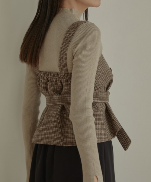 ACYM(アシーム)の「Check corset ビスチェ(その他トップス・レディース・ブラック/ブラウン・FREE)」の13枚目の写真