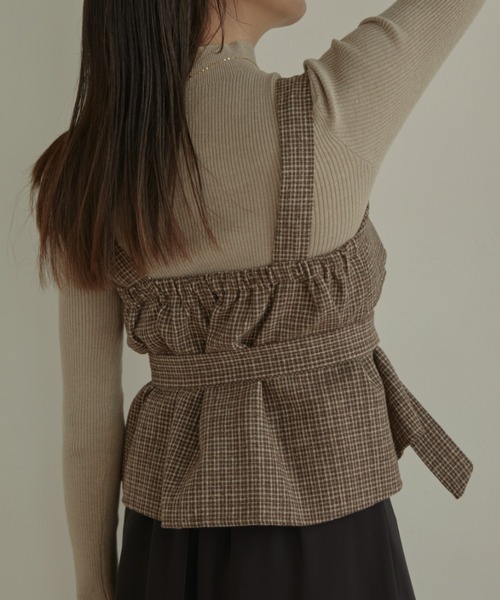 ACYM(アシーム)の「Check corset ビスチェ(その他トップス・レディース・ブラック/ブラウン・FREE)」の14枚目の写真