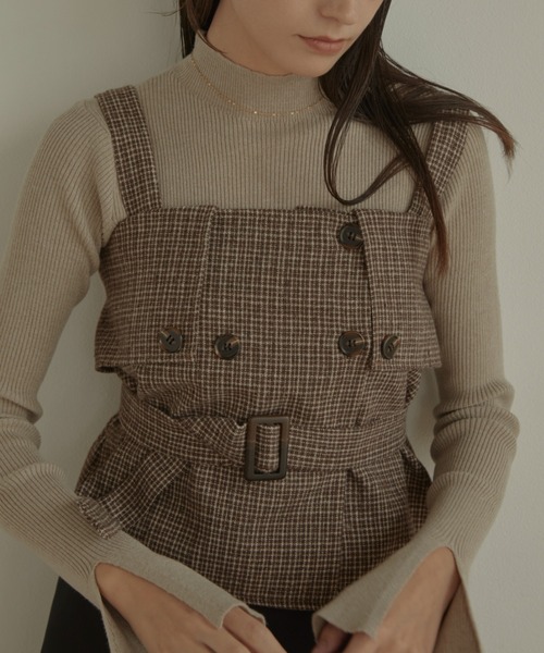 ACYM(アシーム)の「Check corset ビスチェ(その他トップス・レディース・ブラック/ブラウン・FREE)」の16枚目の写真