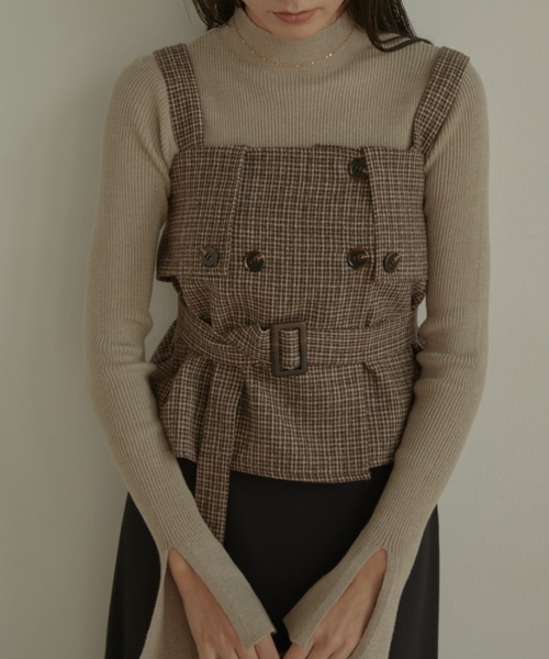 ACYM(アシーム)の「Check corset ビスチェ(その他トップス・レディース・ブラック/ブラウン・FREE)」の12枚目の写真