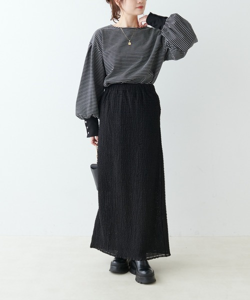 PUAL CE CIN（ピュアルセシン）の「3Dレーススカート（スカート・レディース・ブラック/オフホワイト・FREE）」の11枚目の写真