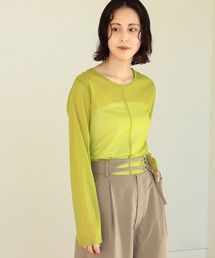 Ray BEAMS | Ray BEAMS / センターシーム シアー Tシャツ(Tシャツ/カットソー)