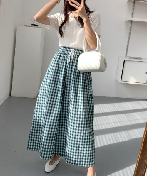 Girly Doll(ガーリードール)の「チェックワイドイージーパンツ(その他パンツ・レディース・ネイビー/グレー/ブラック/グリーン/オレンジ・FREE)」の3枚目の写真