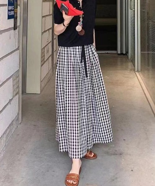 Girly Doll(ガーリードール)の「チェックワイドイージーパンツ(その他パンツ・レディース・ネイビー/グレー/ブラック/グリーン/オレンジ・FREE)」の11枚目の写真