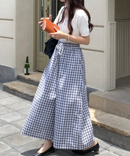 Girly Doll(ガーリードール)の「チェックワイドイージーパンツ(その他パンツ・レディース・ネイビー/グレー/ブラック/グリーン/オレンジ・FREE)」の8枚目の写真