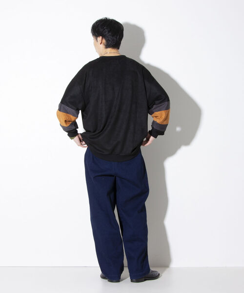 GLOSTER（グロスター）の「【GLOSTER/グロスター】スエード切り替えフットボールTシャツ ポンチ（Tシャツ/カットソー・メンズ・ベージュ/ブラック/アイボリー・M/L/XL）」の5枚目の写真