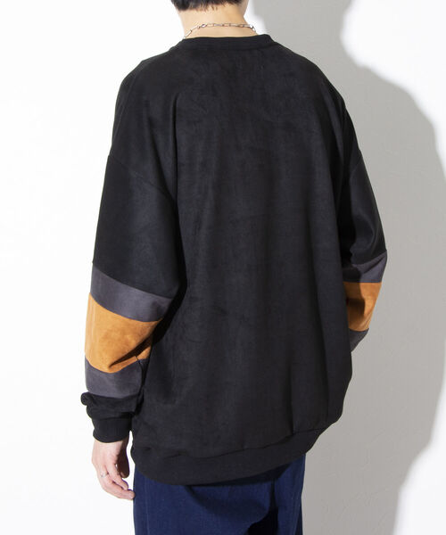 GLOSTER（グロスター）の「【GLOSTER/グロスター】スエード切り替えフットボールTシャツ ポンチ（Tシャツ/カットソー・メンズ・ベージュ/ブラック/アイボリー・M/L/XL）」の7枚目の写真