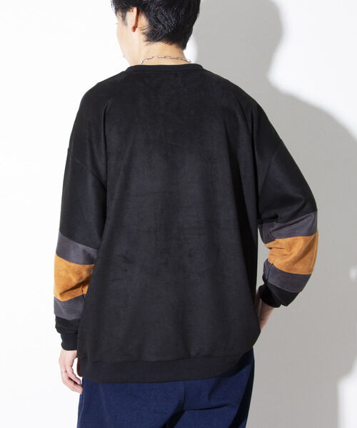 GLOSTER（グロスター）の「【GLOSTER/グロスター】スエード切り替えフットボールTシャツ ポンチ（Tシャツ/カットソー・メンズ・ベージュ/ブラック/アイボリー・M/L/XL）」の8枚目の写真