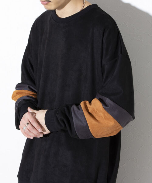 GLOSTER（グロスター）の「【GLOSTER/グロスター】スエード切り替えフットボールTシャツ ポンチ（Tシャツ/カットソー・メンズ・ベージュ/ブラック/アイボリー・M/L/XL）」の10枚目の写真