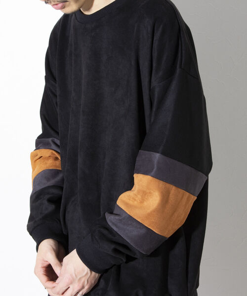 GLOSTER（グロスター）の「【GLOSTER/グロスター】スエード切り替えフットボールTシャツ ポンチ（Tシャツ/カットソー・メンズ・ベージュ/ブラック/アイボリー・M/L/XL）」の11枚目の写真