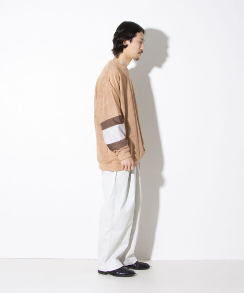 GLOSTER（グロスター）の「【GLOSTER/グロスター】スエード切り替えフットボールTシャツ ポンチ（Tシャツ/カットソー・メンズ・ベージュ/ブラック/アイボリー・M/L/XL）」の17枚目の写真