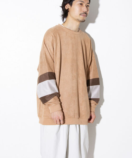 GLOSTER（グロスター）の「【GLOSTER/グロスター】スエード切り替えフットボールTシャツ ポンチ（Tシャツ/カットソー・メンズ・ベージュ/ブラック/アイボリー・M/L/XL）」の19枚目の写真