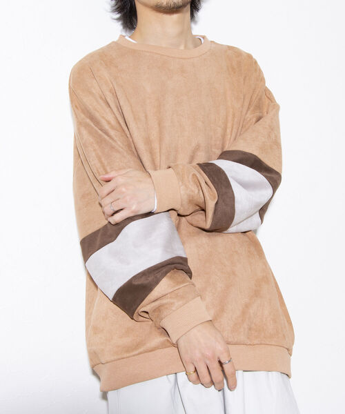 GLOSTER（グロスター）の「【GLOSTER/グロスター】スエード切り替えフットボールTシャツ ポンチ（Tシャツ/カットソー・メンズ・ベージュ/ブラック/アイボリー・M/L/XL）」の20枚目の写真