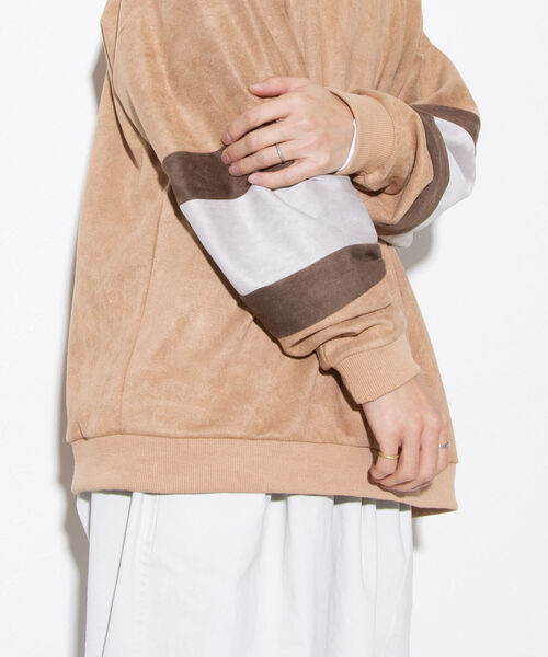 GLOSTER（グロスター）の「【GLOSTER/グロスター】スエード切り替えフットボールTシャツ ポンチ（Tシャツ/カットソー・メンズ・ベージュ/ブラック/アイボリー・M/L/XL）」の22枚目の写真