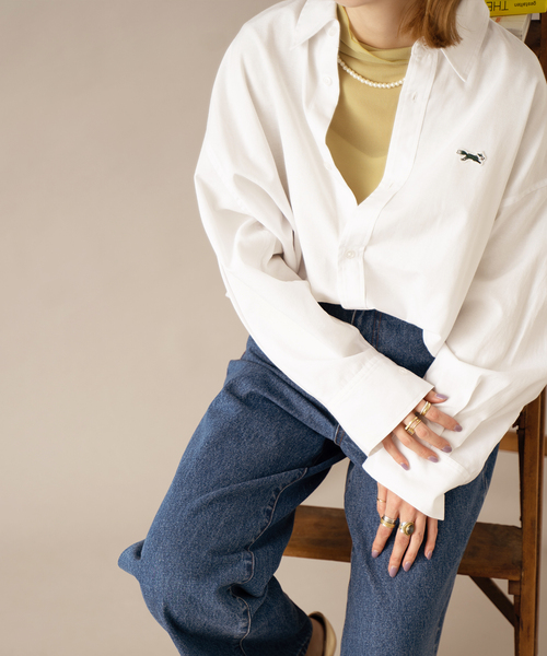 J.C.PENNEY（ジェーシーペニー）の「【THE FOX/ザフォックス】別注 カラーシャツ（シャツ/ブラウス・レディース・ピンク/ブルー/ホワイト・FREE）」の4枚目の写真