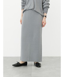 Samansa Mos2 blue | ニットタイトスカート（セットアップ可）(スカート)