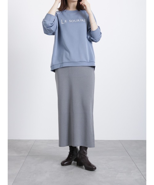 Samansa Mos2 blue(サマンサモスモスブルー)の「◎ニットタイトスカート(セットアップ可)(スカート・レディース・ベージュ/グレー/キナリ・フリ-)」の18枚目の写真