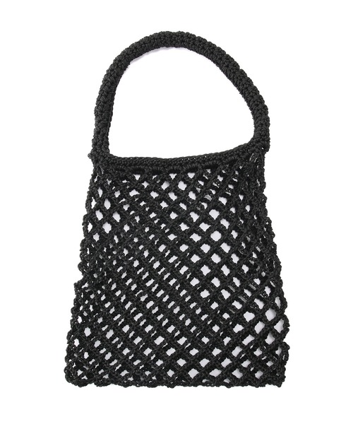 ADAM ET ROPE'（アダムエロペ）の「【2WAY】マクラメ巾着バッグ（ハンドバッグ・レディース・ブラック/シルバー・FREE）」の17枚目の写真