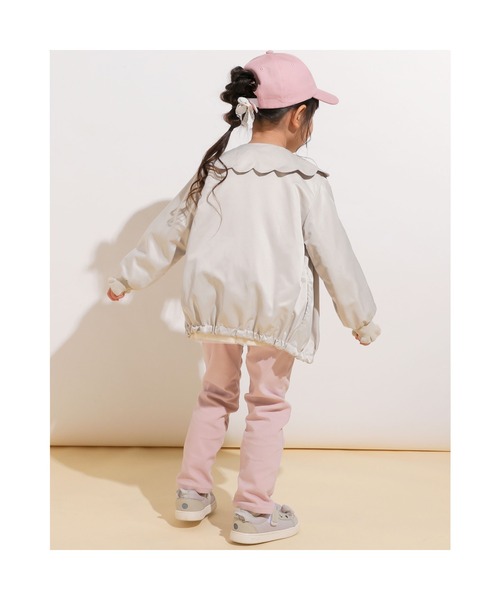 SLAP SLIP（スラップスリップ）の「SLAPSLIP/スカラップ襟シンプルタフタジャケット(80~130cm)（その他アウター・キッズ・ピンク/オフホワイト・120/110/130/80/100/90）」の10枚目の写真