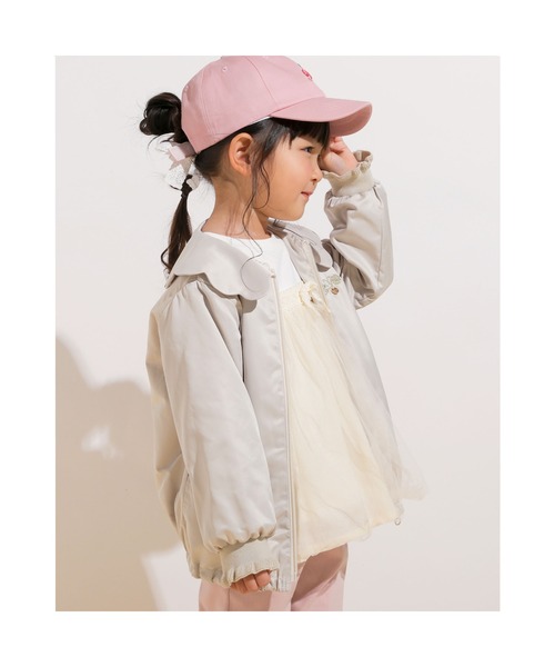 SLAP SLIP（スラップスリップ）の「SLAPSLIP/スカラップ襟シンプルタフタジャケット(80~130cm)（その他アウター・キッズ・ピンク/オフホワイト・120/110/130/80/100/90）」の5枚目の写真