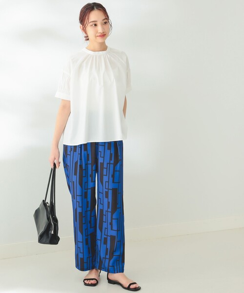 B:MING by BEAMS(ビーミングバイビームス)の「B:MING by BEAMS / 2WAY シャーリング ブラウス(シャツ/ブラウス・レディース・ライトグレー系/オフホワイト/ラベンダー・MEDIUM/SMALL)」の4枚目の写真