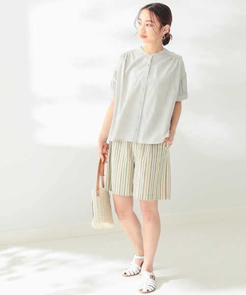B:MING by BEAMS(ビーミングバイビームス)の「B:MING by BEAMS / 2WAY シャーリング ブラウス(シャツ/ブラウス・レディース・ライトグレー系/オフホワイト/ラベンダー・MEDIUM/SMALL)」の8枚目の写真