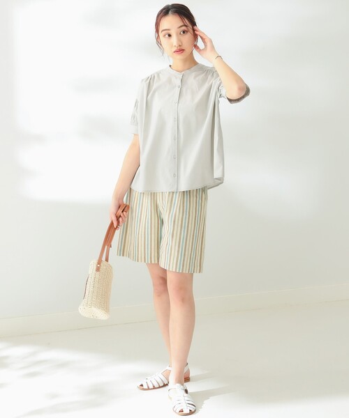 B:MING by BEAMS(ビーミングバイビームス)の「B:MING by BEAMS / 2WAY シャーリング ブラウス(シャツ/ブラウス・レディース・ライトグレー系/オフホワイト/ラベンダー・MEDIUM/SMALL)」の9枚目の写真