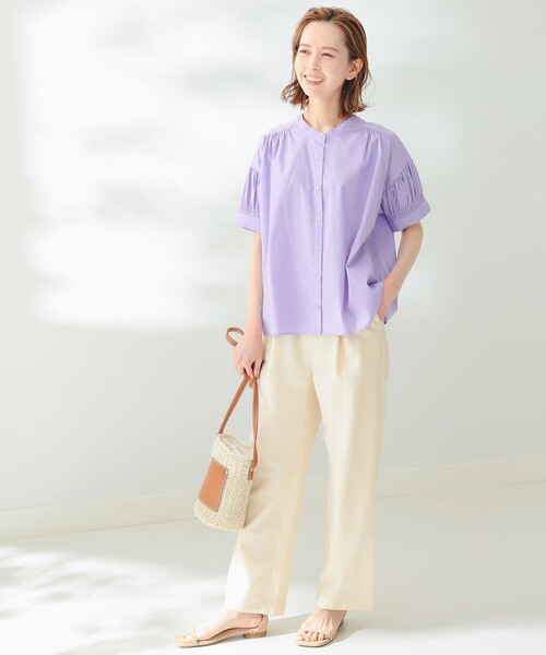 B:MING by BEAMS(ビーミングバイビームス)の「B:MING by BEAMS / 2WAY シャーリング ブラウス(シャツ/ブラウス・レディース・ライトグレー系/オフホワイト/ラベンダー・MEDIUM/SMALL)」の11枚目の写真