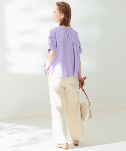 B:MING by BEAMS(ビーミングバイビームス)の「B:MING by BEAMS / 2WAY シャーリング ブラウス(シャツ/ブラウス・レディース・ライトグレー系/オフホワイト/ラベンダー・MEDIUM/SMALL)」の12枚目の写真